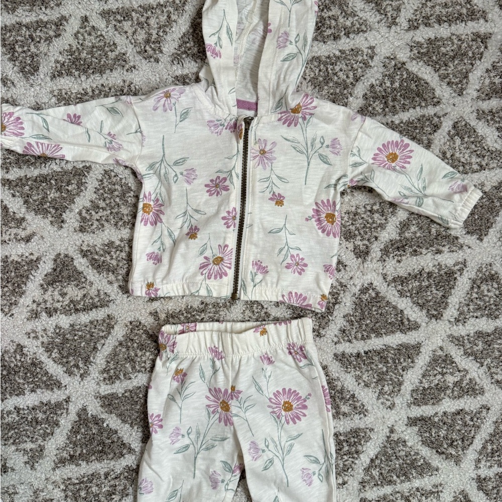 Carter's Cream and Purple Baby Outfit 3 MONTHS